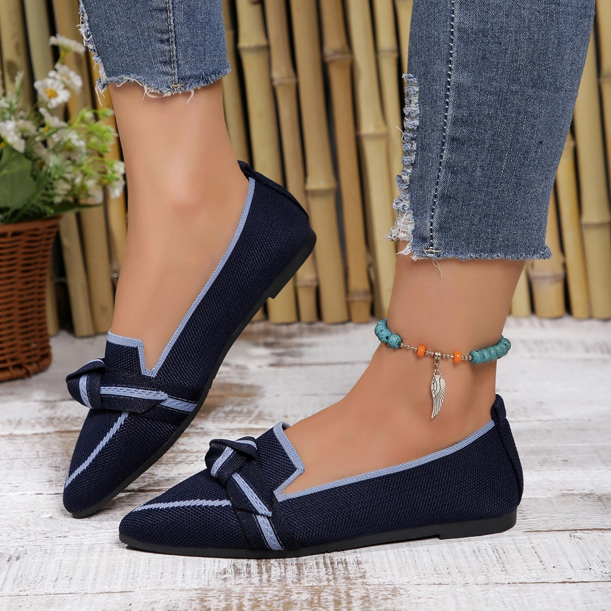 Fashion Pointed Toe Slip-On Flat Shoes for Women