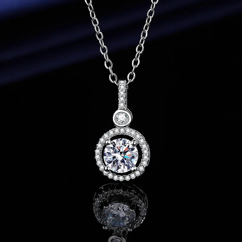 Sterling Silver Zircon Necklace for Women Wedding Jewelry