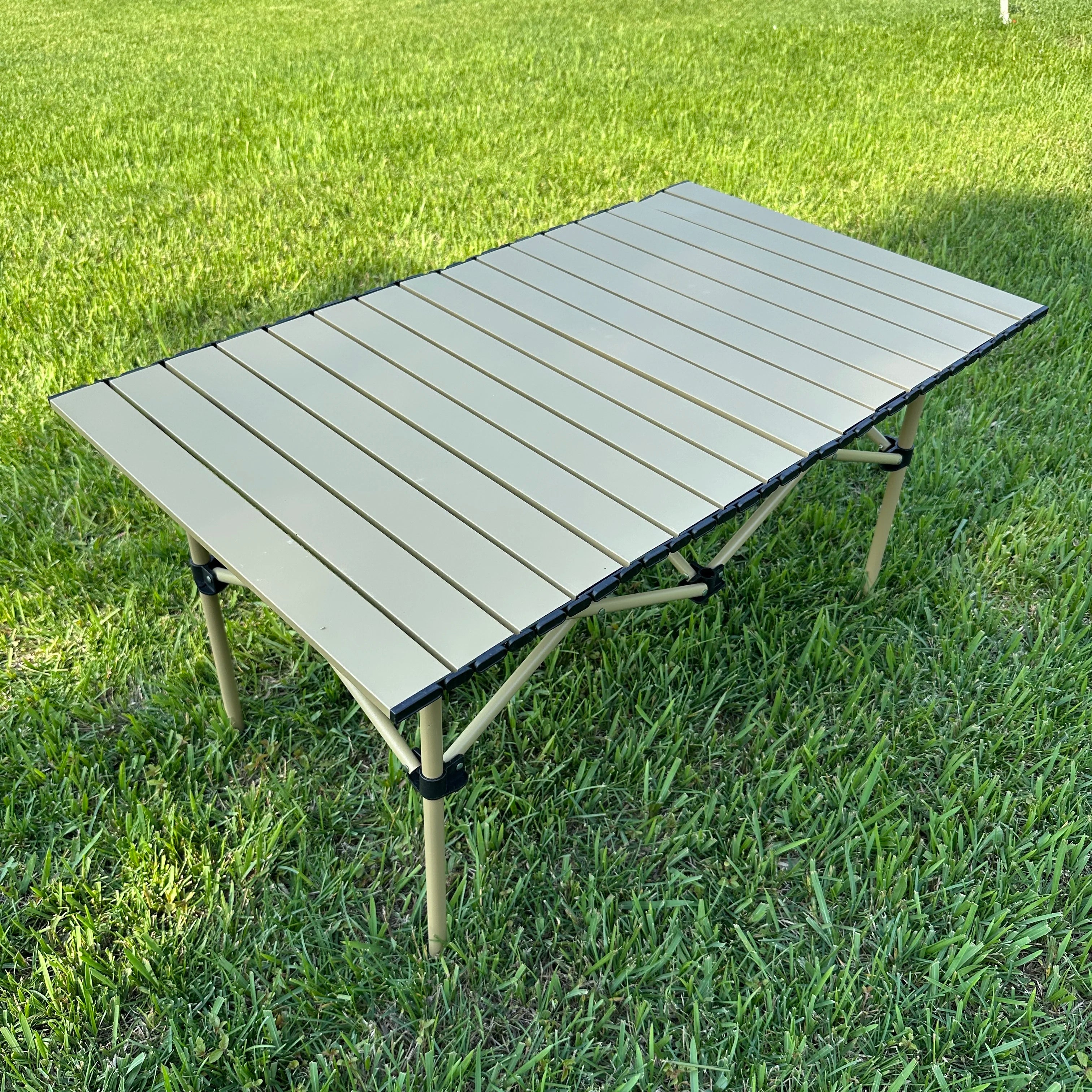 Portable Carbon Steel Folding Table for Outdoor Dining 95cm