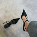 UETEEY Women's Pointed Toe Low Heel Sandals for Dress