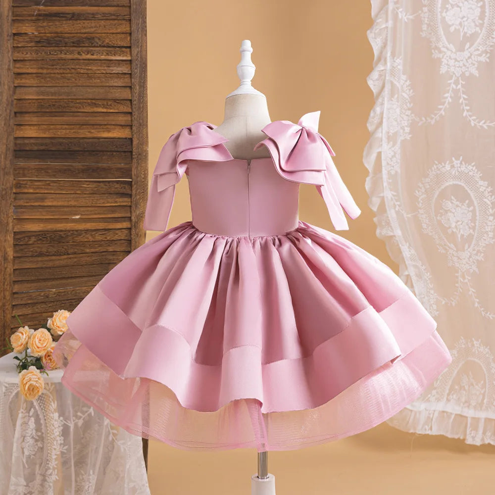 White Cotton Princess Dress for Girls Aged 4-7 Years