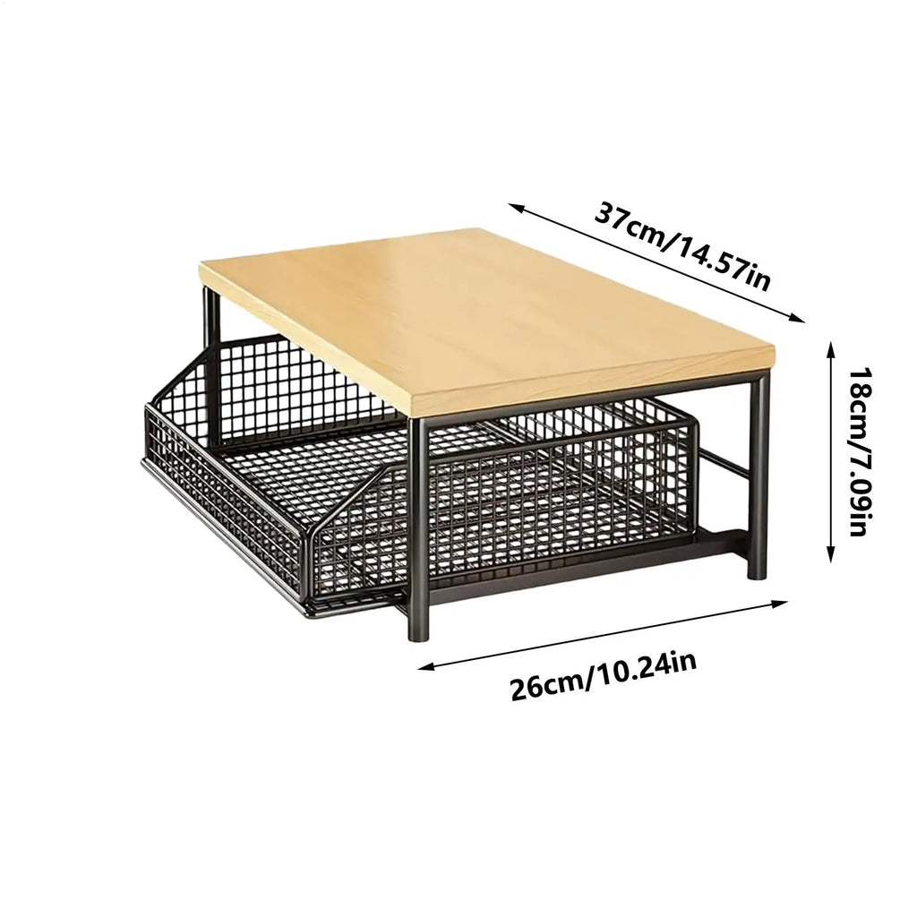 Wooden Kitchen Storage Rack with Drawer for Small Spaces