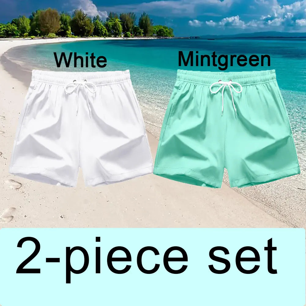 Men's Quick Dry Board Shorts with Pockets for Summer Beach