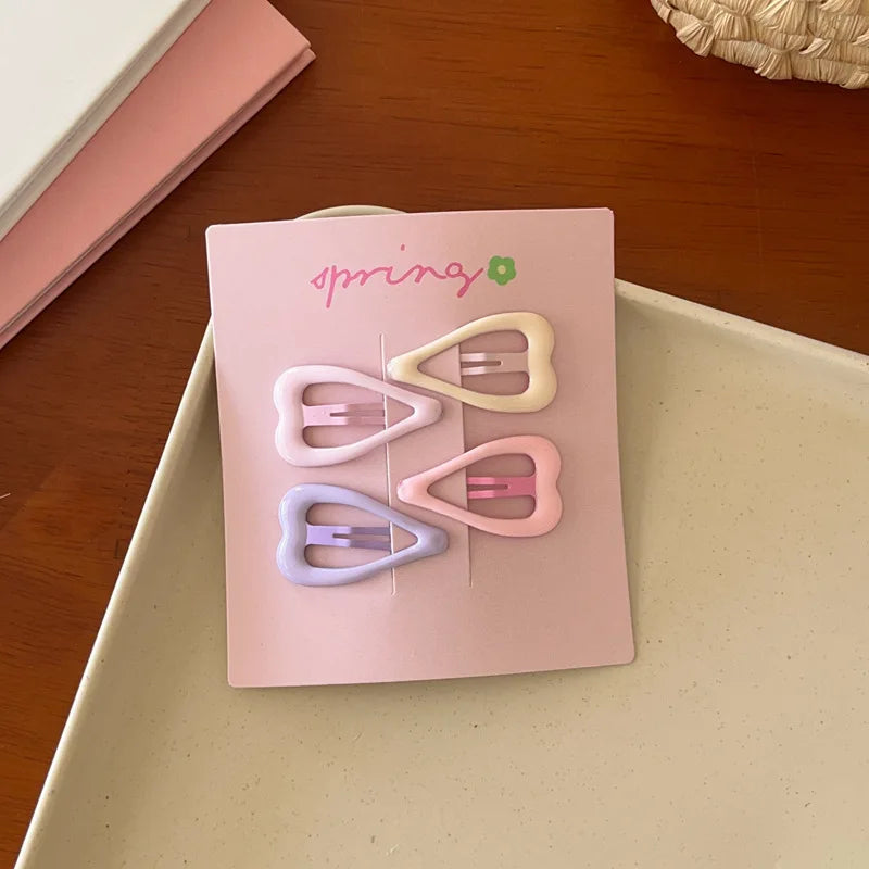 Cute Colorful Geometric Hair Clips Set for Girls