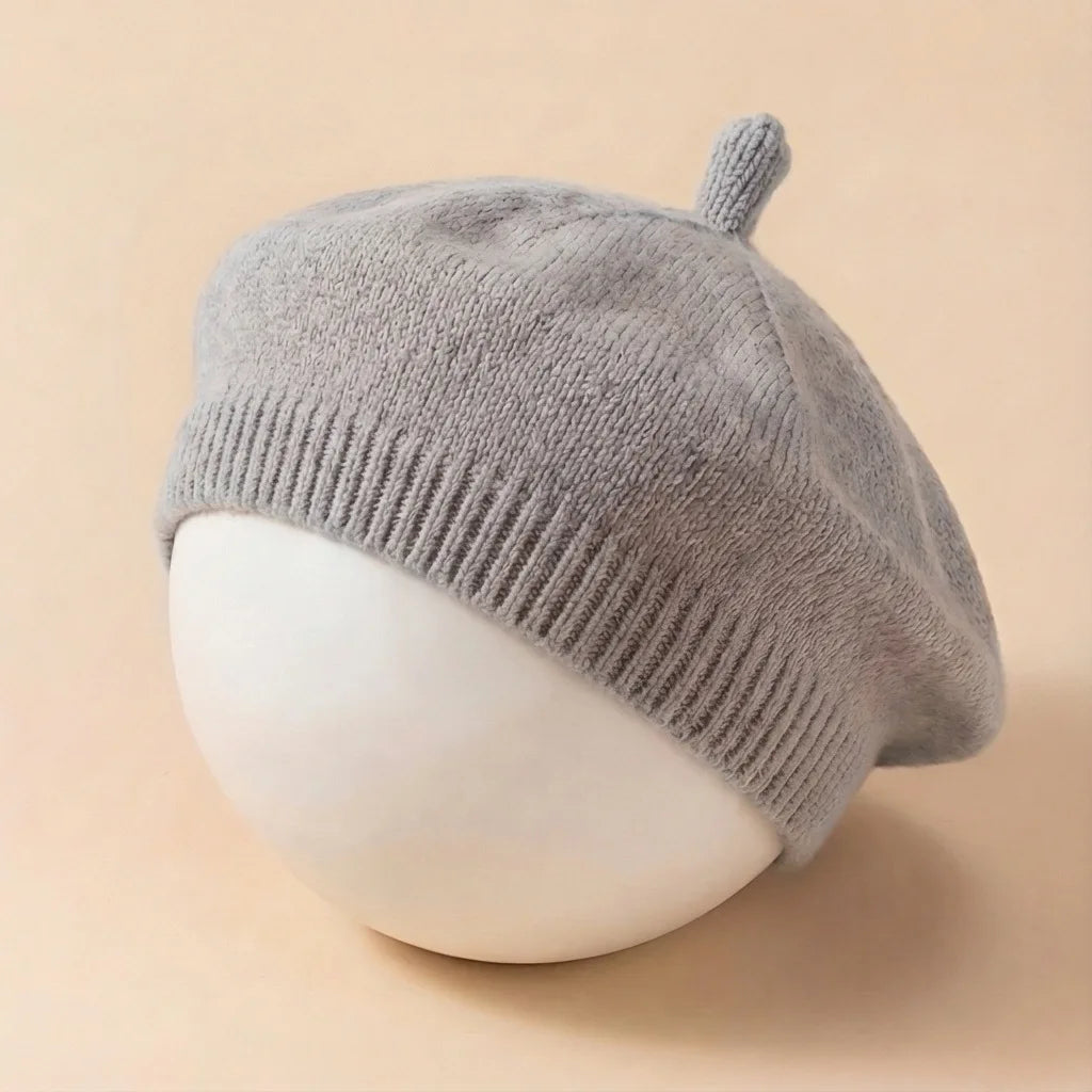 Solid Color Baby Beret Hat for Spring Infant Protection
