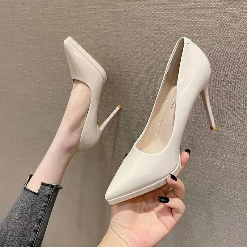 Pointed Toe High Heels for Women Comfortable Waterproof Red Sole