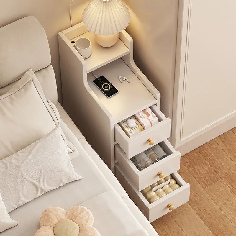 Modern Minimalist Narrow Bedside Table for Bedroom Use