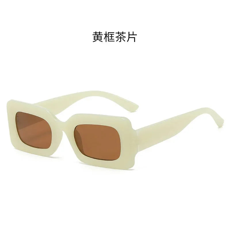 Vintage Rectangle Frame Sunglasses for Women by MOONBIFFY