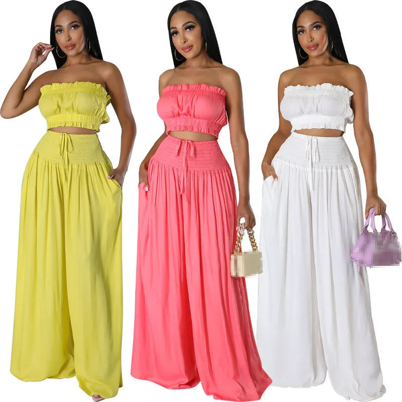 STEFION Women's Slim Fit Two Piece Set with High Waist Pants