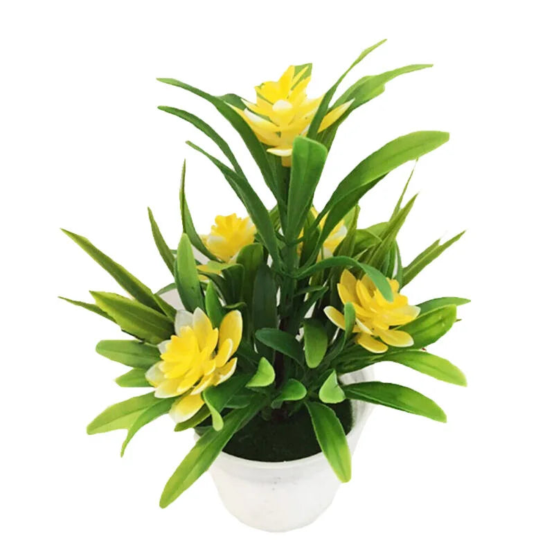 Artificial Plastic Flower Pot for Home and Office Decor