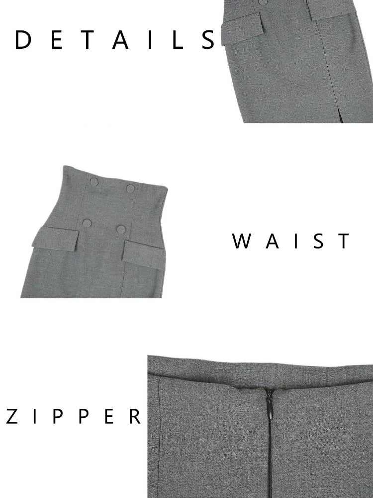 A-Line Slim Gray Skirt for Women by Sothoryos
