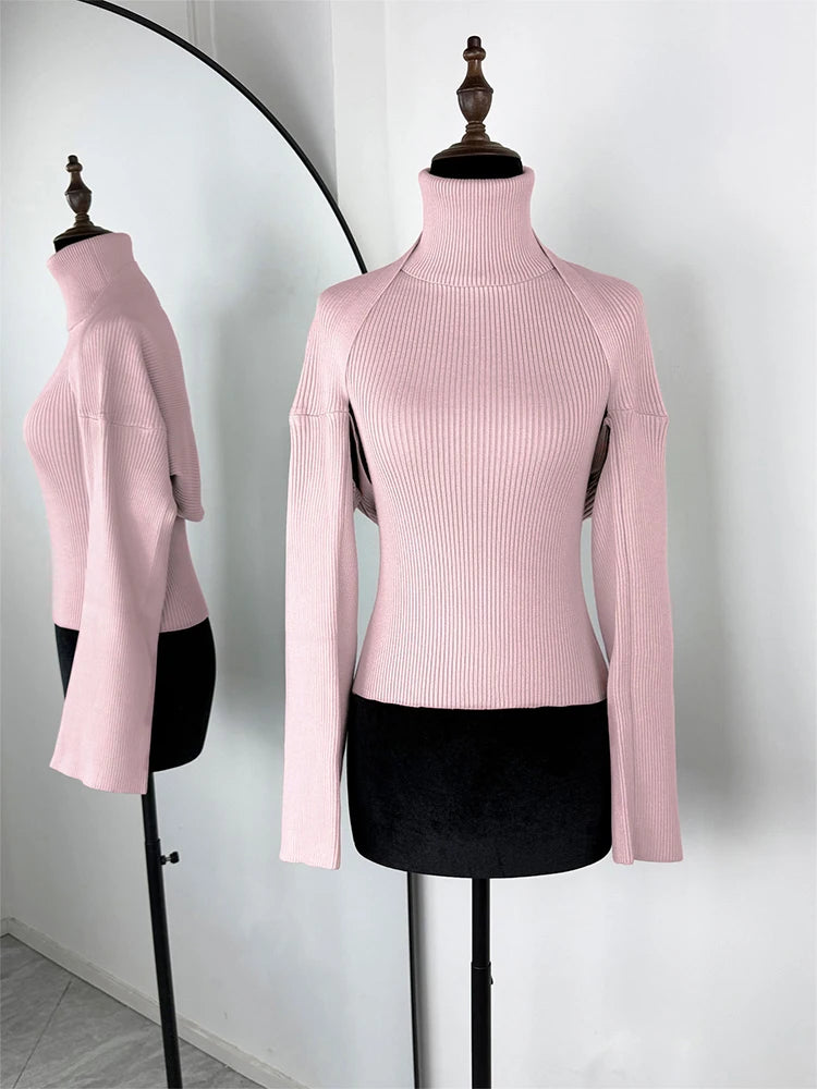 Tornova Hollow Out Knit Sweater Set for Women