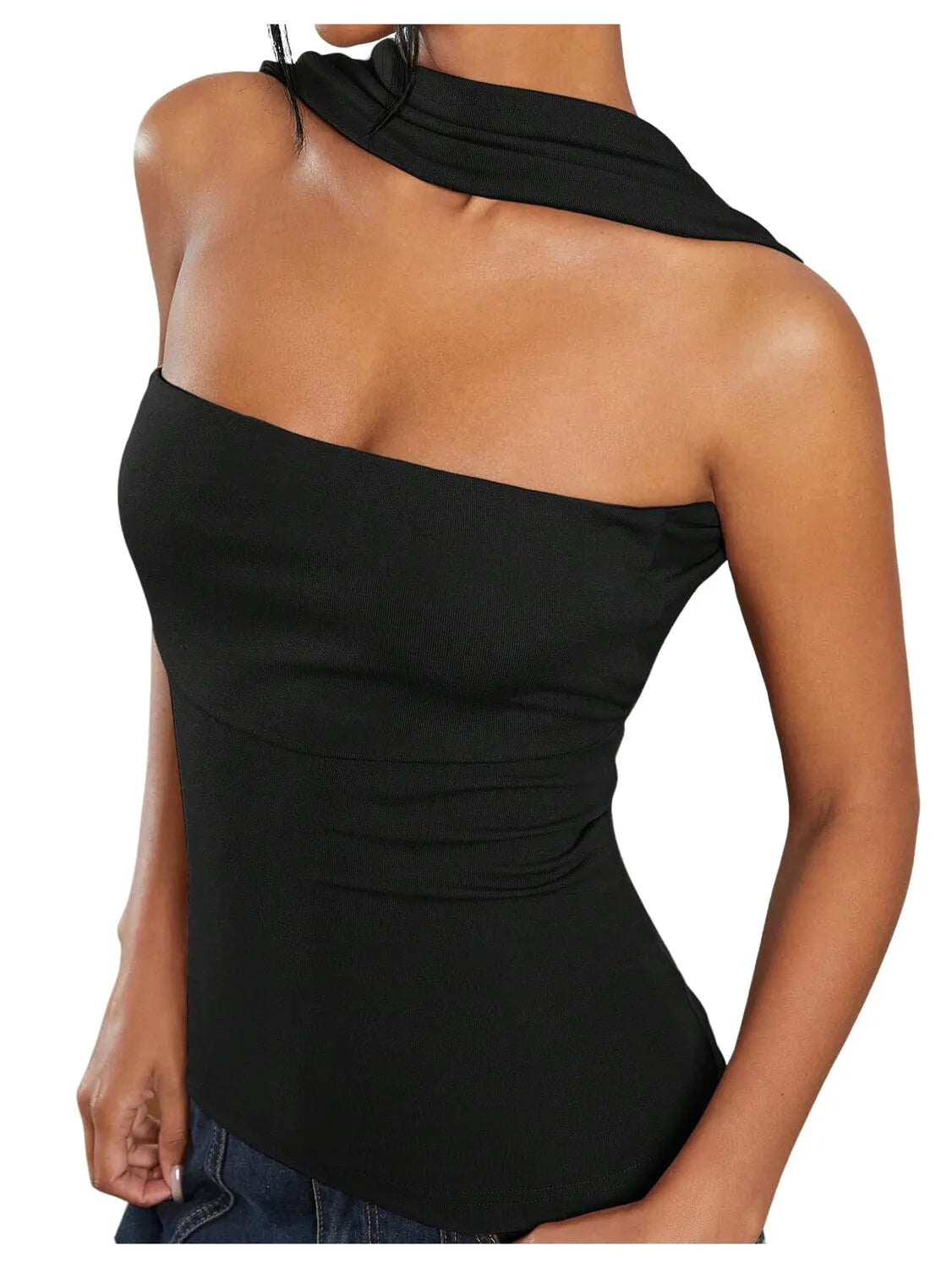 Satin Silk Halter Tube Top for Women - Sexy Backless Design
