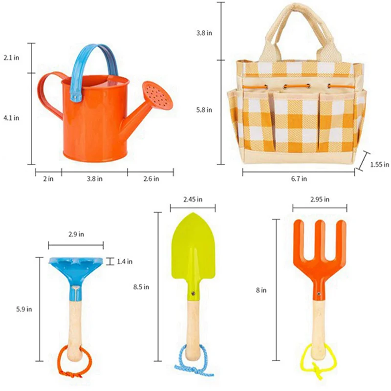 A02F-2X Children's Plastic Gardening Tools Set for Kids