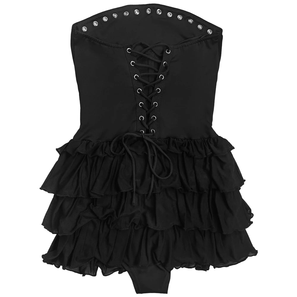 Elegant Strapless Mini Dress for Women with Ruffles