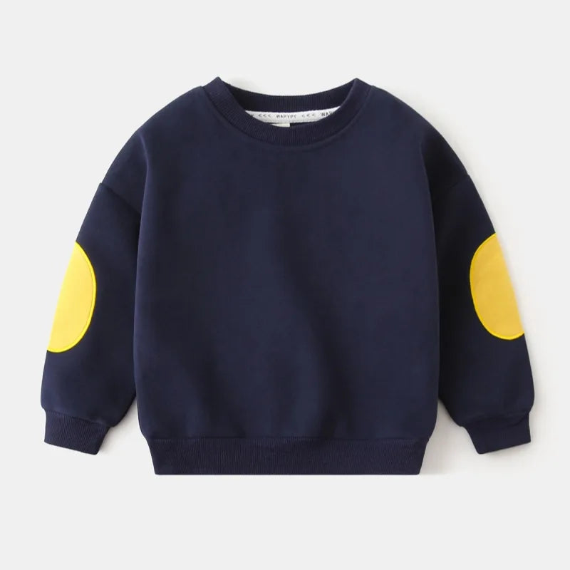 Casual Boys Patchwork Pullover Sweatshirt for Toddlers