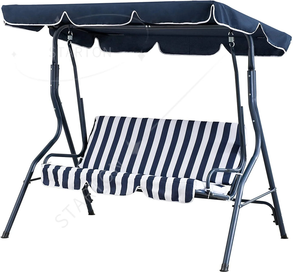 Modern Outdoor 2-Seat Patio Swing with Canopy and Metal Frame