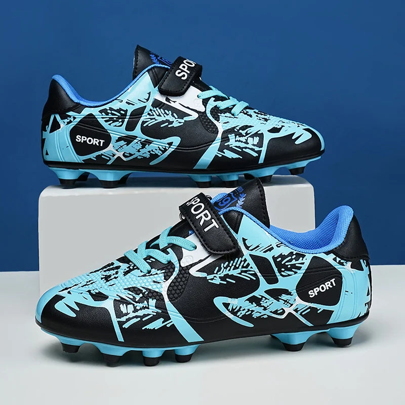 Sxfdneay Boys Soccer Cleats Velcro Leather Training Shoes