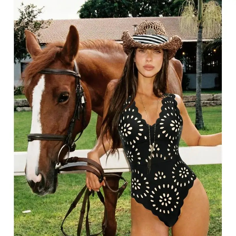 Elegant Women Deep V Neck Swimsuit Set for Summer 2026