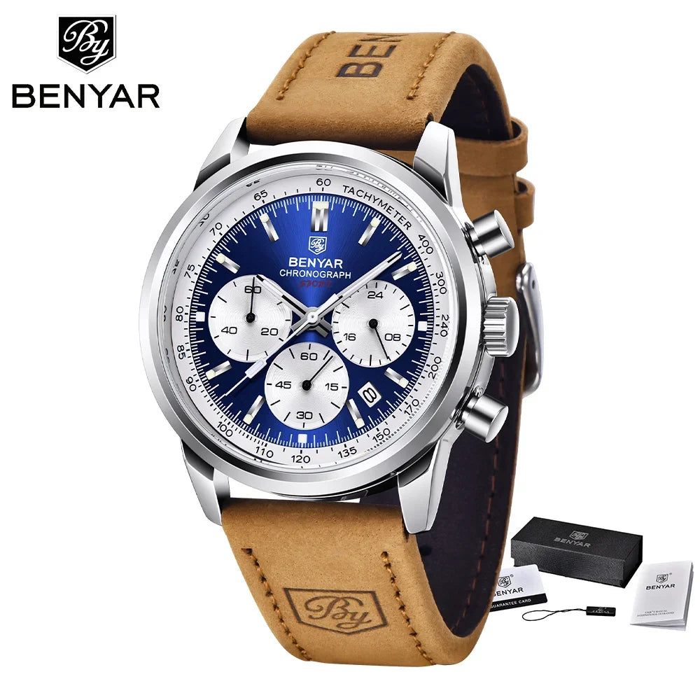 BENYAR 5188 Military Quartz Watch for Men Luxury Chronograph