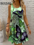Butterfly Print Summer Sundress for Women by BOXDAQ