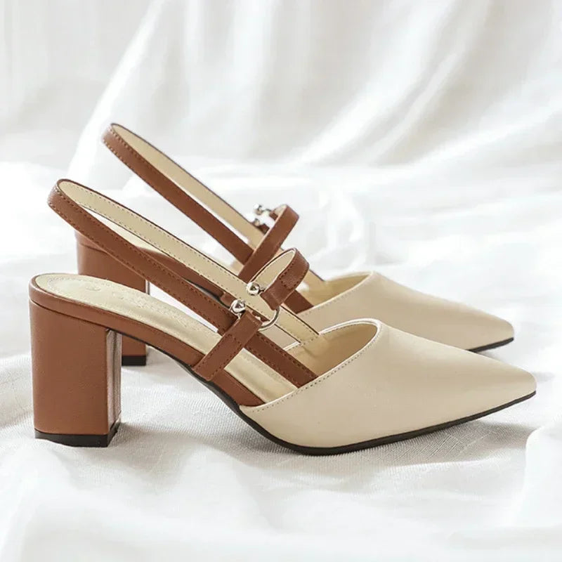 Elegant Chunky High Heels for Women with Pointed Toe