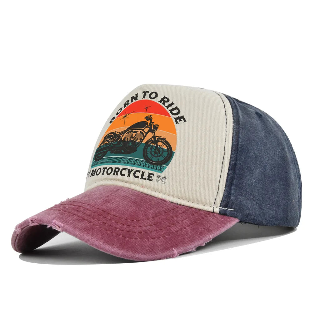 Retro Printed Cotton Baseball Cap for Men and Women
