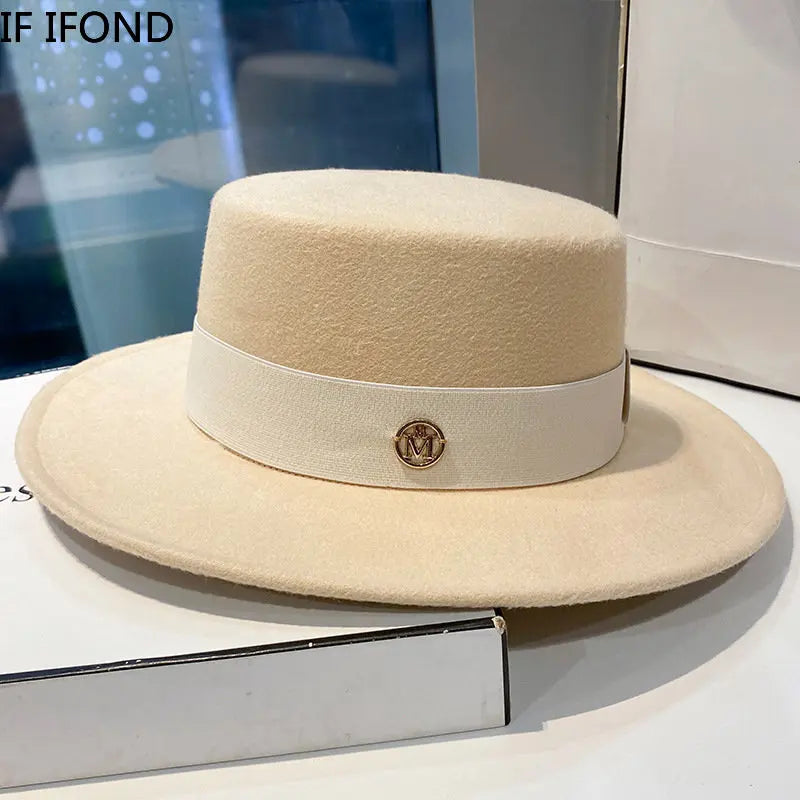 Elegant Women's Fedora Hat with Ribbon for Spring and Autumn