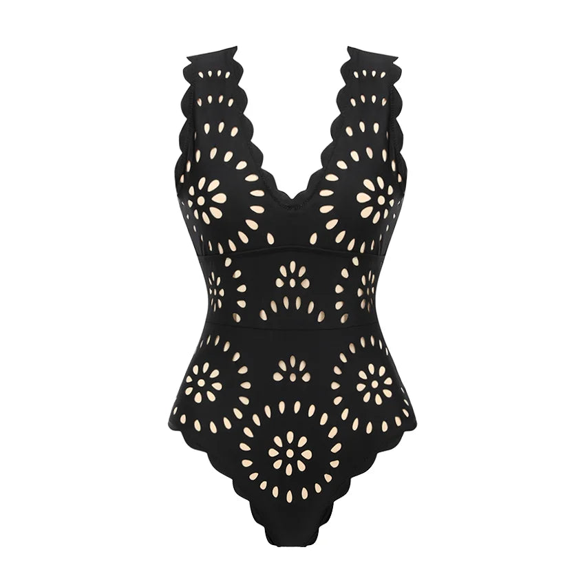 Elegant Women Deep V Neck Swimsuit Set for Summer 2026