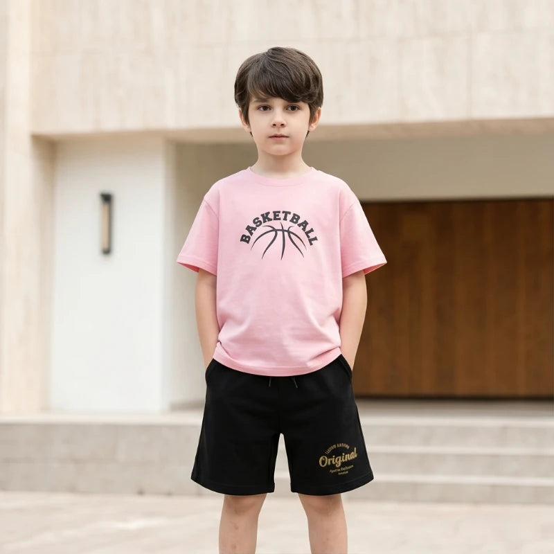 Boys Cotton Basketball Outfit Set for Summer Play