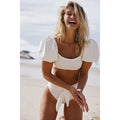 Chic High Waist White Bikini Set for Women by Lovey Village