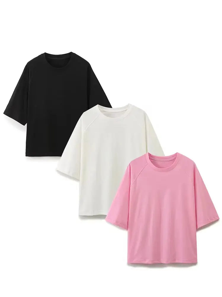 HH Women O Neck Loose Casual Short Sleeve T-Shirt