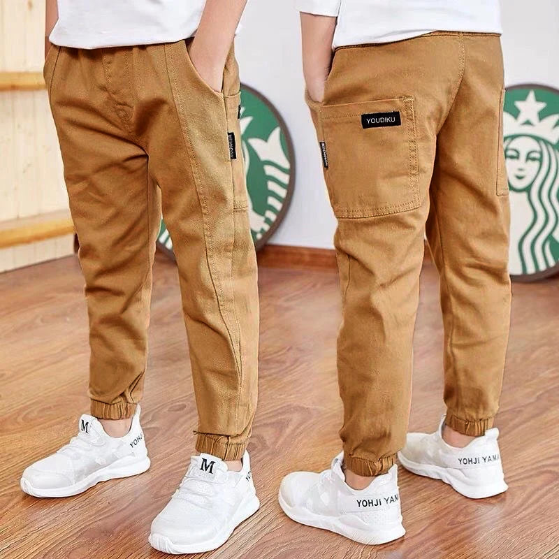 Boys Casual Cargo Pants Cotton Blend for Ages 7 to 13