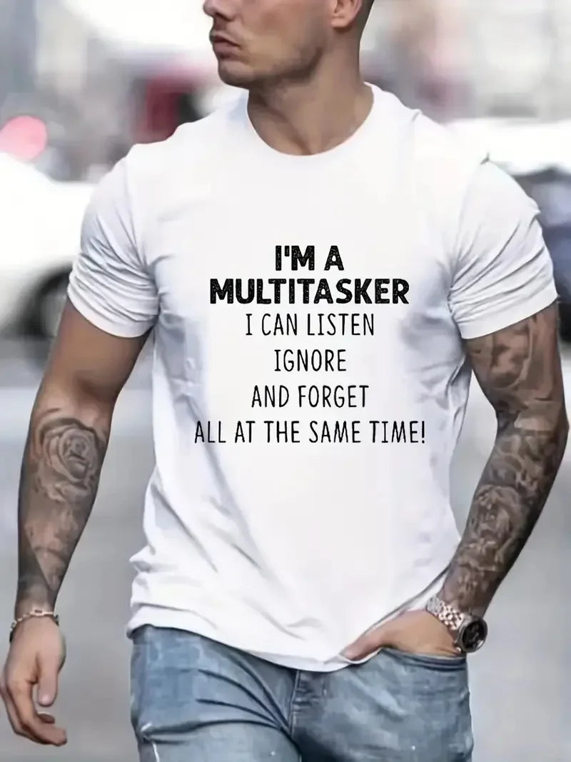 Men's Casual Short-Sleeved Graphic T-Shirt for Streetwear
