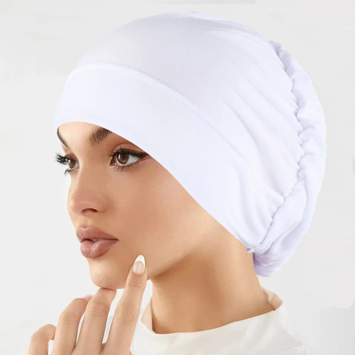 Soft Stretch Solid Color Turban Hat for Women and Girls