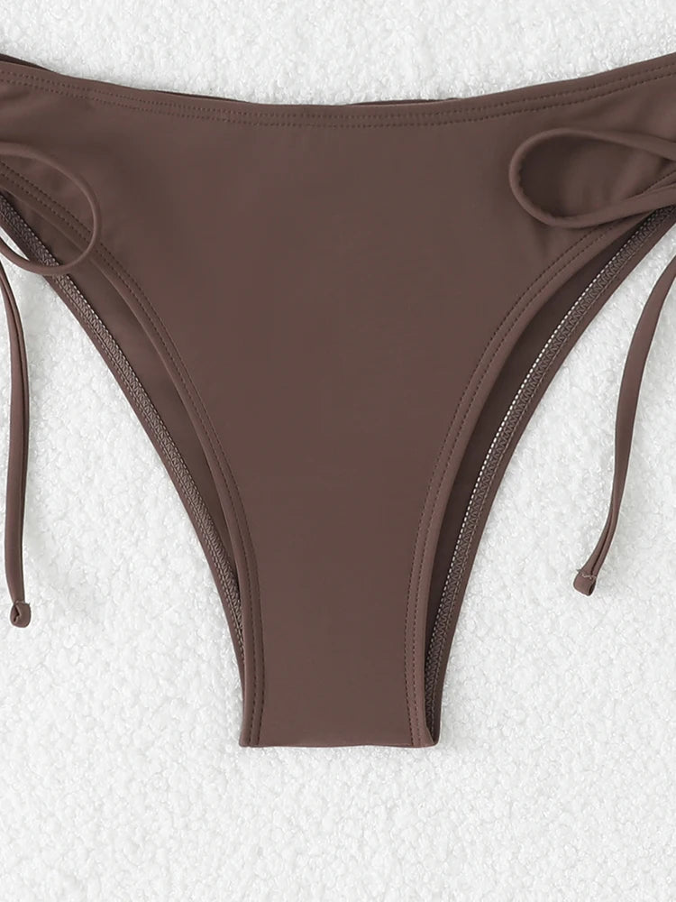 Durable Nylon Women's High Waist Knotted Bikini Set