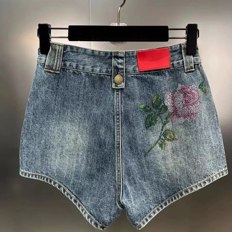 Rose Tank Top and Elastic Waist Shorts Set for Girls