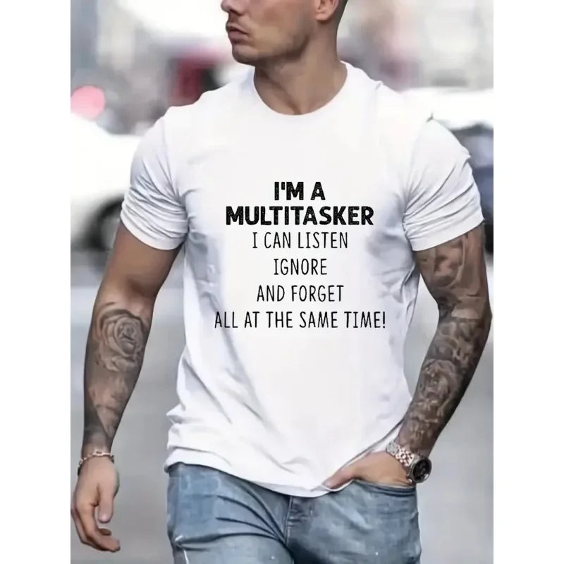 Men's Casual Short-Sleeved Graphic T-Shirt for Streetwear