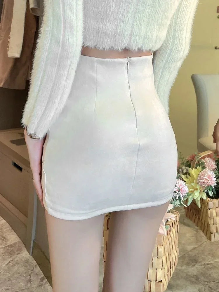Korean Style Irregular Pleated Mini Skirt for Women