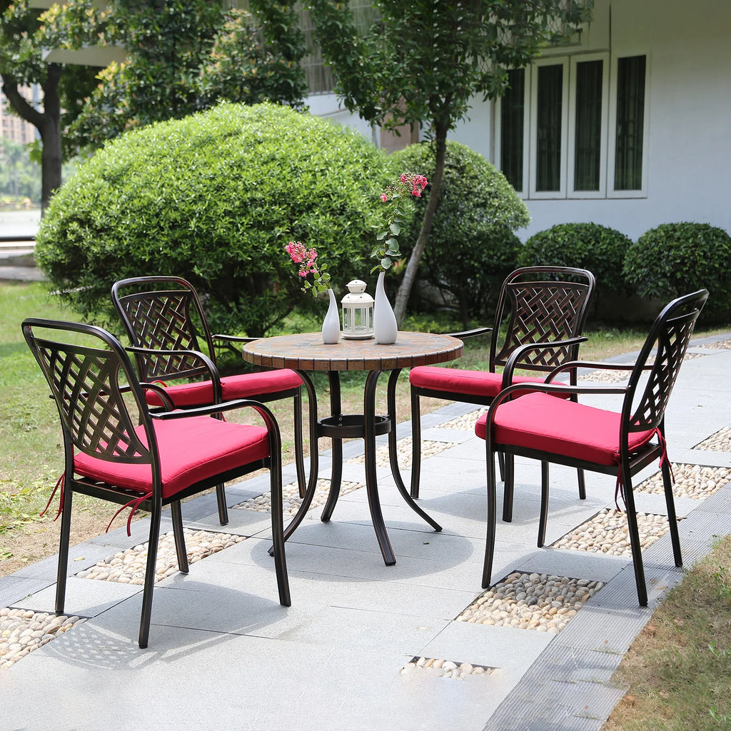 Aluminum Frame Round Bistro Table for Outdoor Dining
