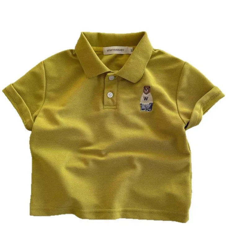 Toddler Boys Cartoon Polo T-shirt in Cotton for Summer