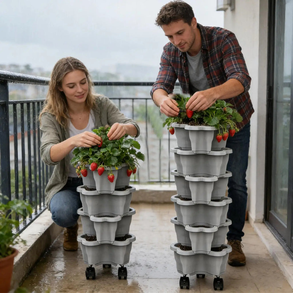 6-Tier Vertical Planter with Wheels for Indoor Outdoor Gardening