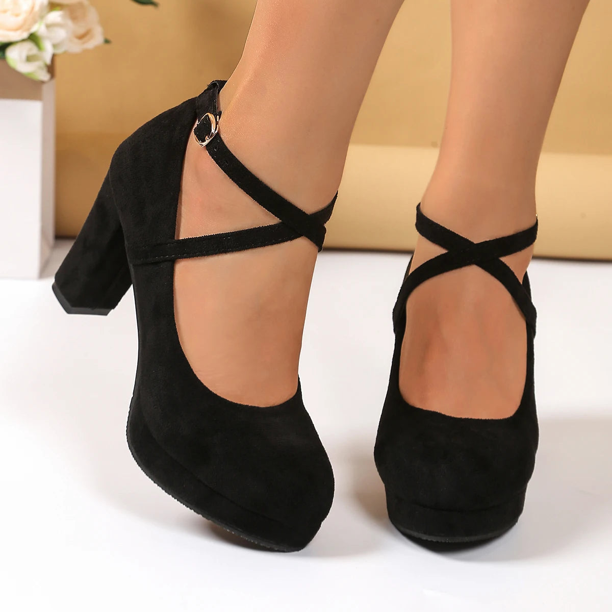 UETEEY Women's Super High Heel Platform Pumps for Office