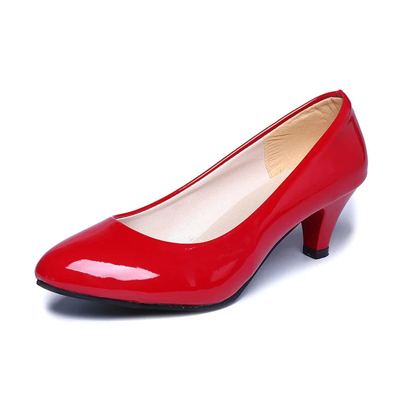 Elegant Medium High Heeled Women's Office Pumps in PU