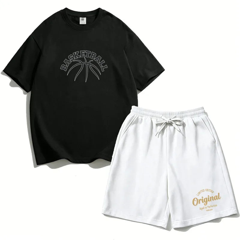 Boys Cotton Basketball Outfit Set for Summer Play