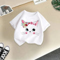 Girls Summer Short Sleeve T-shirt in Cartoon Style