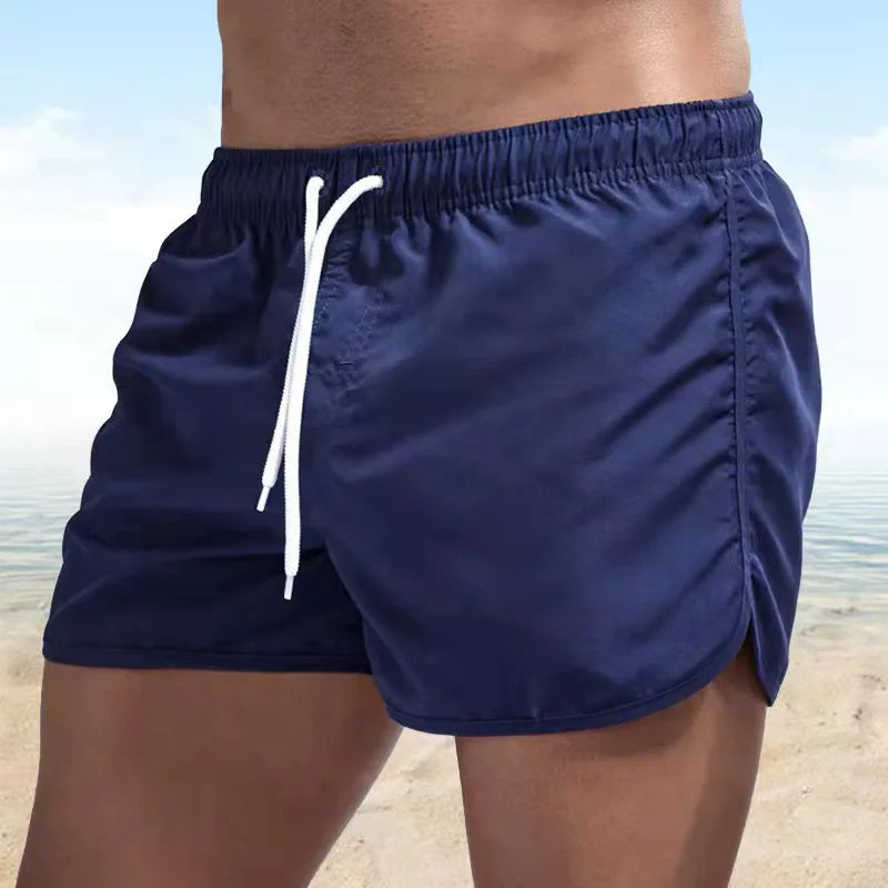 Men's Polyester Swim Shorts for Summer Beach Wear
