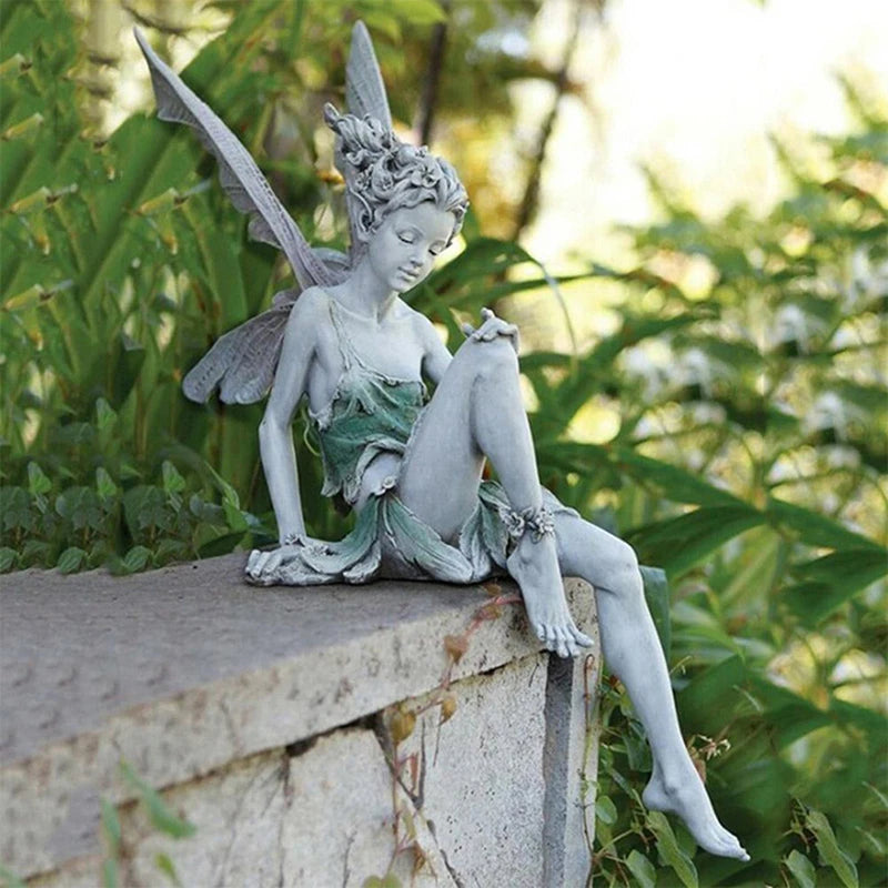 Resin Fairy Statue Garden Ornament for Outdoor Decoration