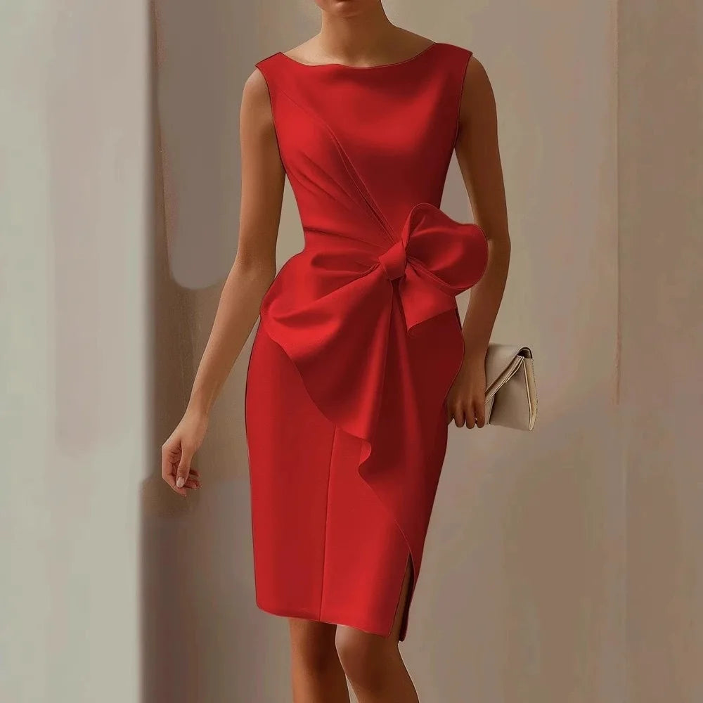 Elegant Sleeveless Summer Dress for Women in Solid Color