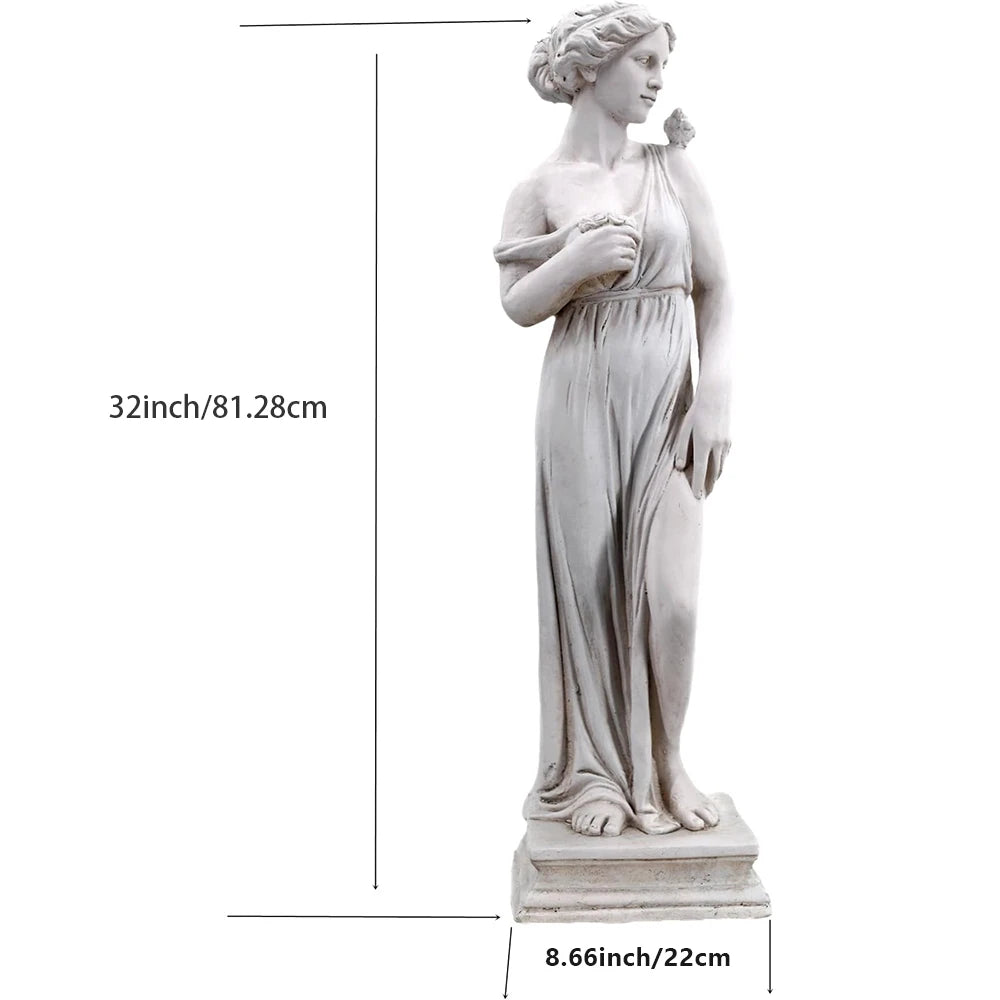 Ivory Nymph Sculpture Outdoor Garden Statue for Patios